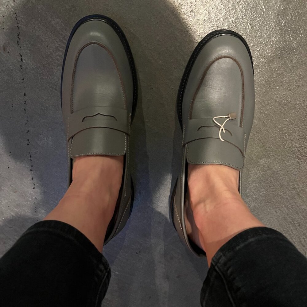 Calfskin Loafers 8 by Yoox size 8.5 or 38 women